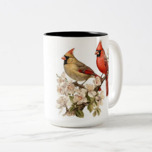 Männliche und weibliche Kardinäle Zweifarbige Tasse