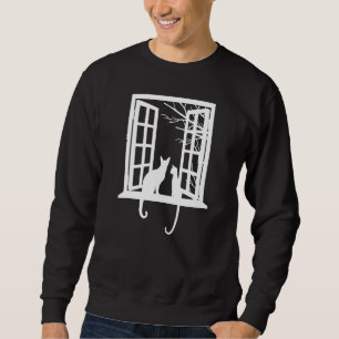 Männliche und weibliche Katzen sehen Threadfenster Sweatshirt