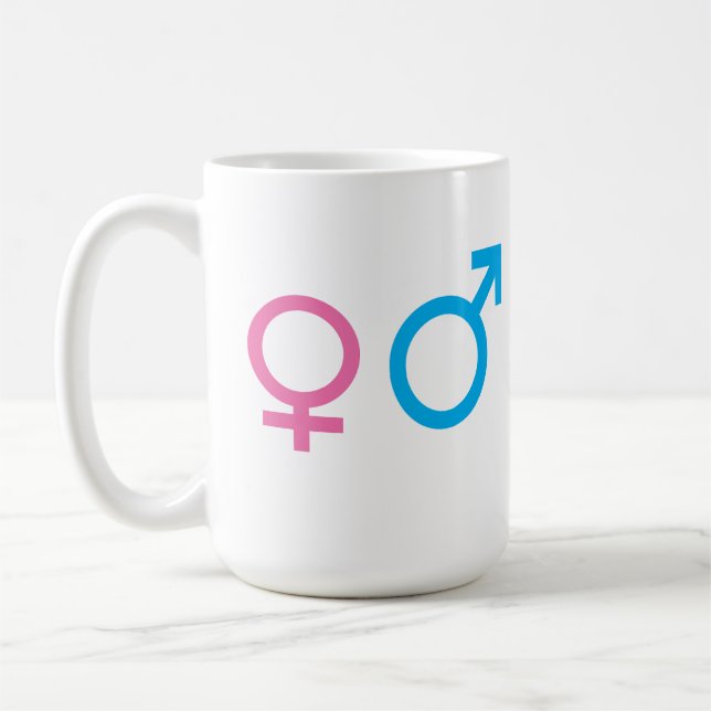 Männliche und weibliche Zeichen Kaffeetasse (Links)