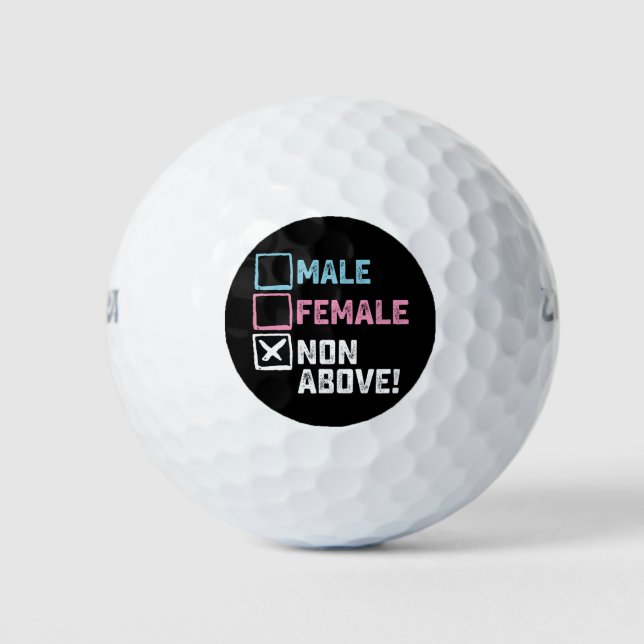 Männliche Weibchen oben nicht! Funny Transgender G Golfball (Vorderseite)