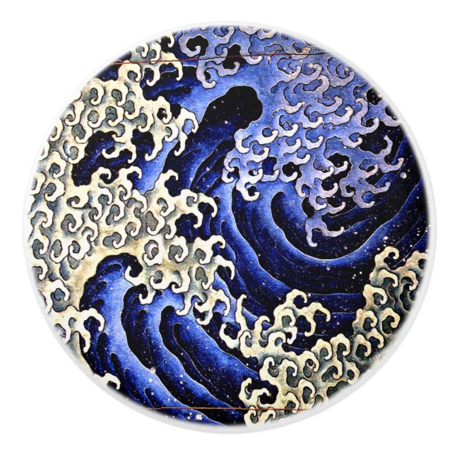 Männliche Welle (Detail) durch Hokusai Keramikknauf (Vorderseite)