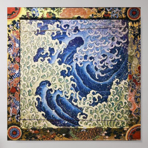 Männliche Welle, Hokusai Poster