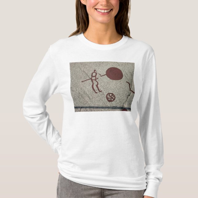 Männliche Zahl mit der Sonne T-Shirt (Vorderseite)