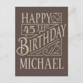 Männlicher alles Gute zum Geburtstagentwurf Ankündigungspostkarte