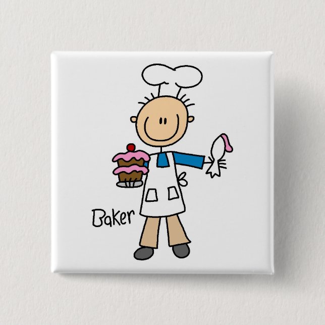 Männlicher Bäcker Button (Vorderseite)