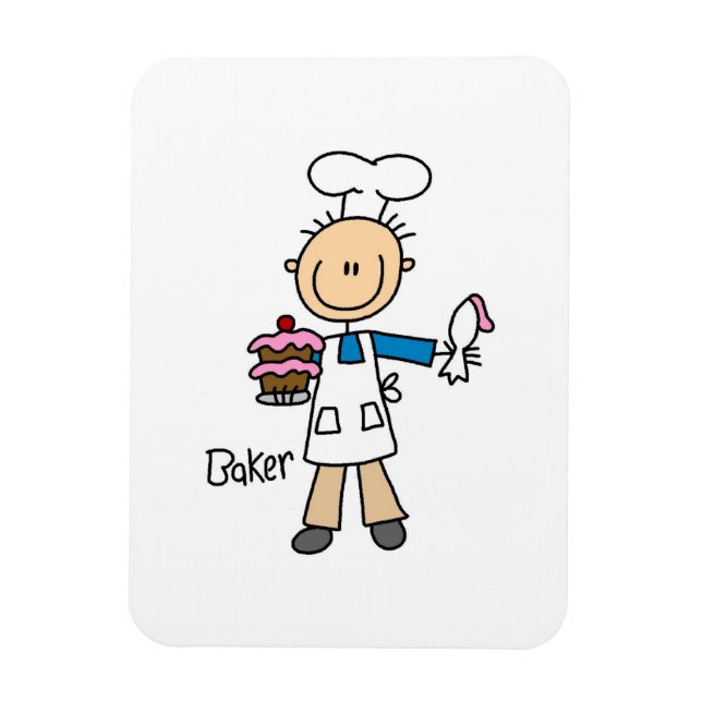 Männlicher Bäcker Magnet (Vertikal)