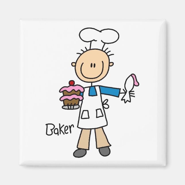 Männlicher Bäcker Magnet (Vorne)