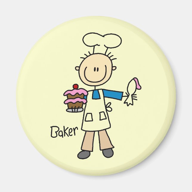 Männlicher Bäcker Magnet (Vorne)