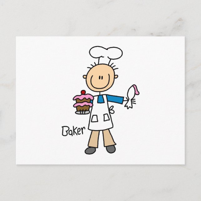 Männlicher Bäcker Postkarte (Vorderseite)