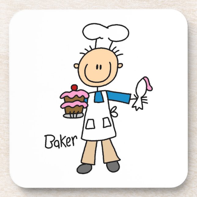 Männlicher Bäcker Untersetzer (Vorderseite)