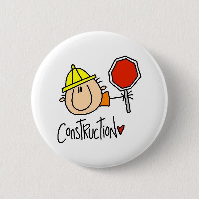 Männlicher Bauarbeiter Button (Vorderseite)