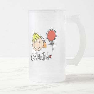 Männlicher Bauarbeiter Mattglas Bierglas