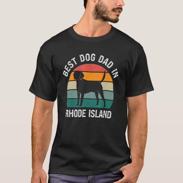 Männlicher bester Vater auf Rhode Island Hund T-Shirt (Vorderseite)