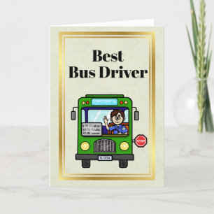 Männlicher Busfahrer Danke Karte