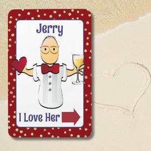 Männlicher Cartoon Hochzeit Jubiläum Herzerstoerun Magnet