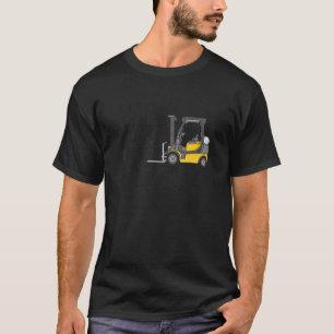 Männlicher Gabelstaplerfahrer und Lagerfahrer für T-Shirt