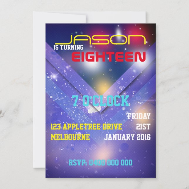 MÄNNLICHER GEBURTSTAG EINLADUNG (Vorderseite)