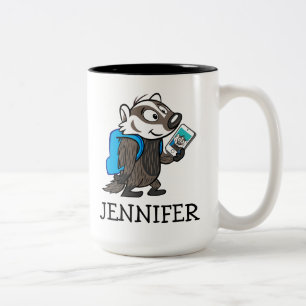 Männlicher Känguru-Dachs Selfie Ricky Waschbär-  Zweifarbige Tasse