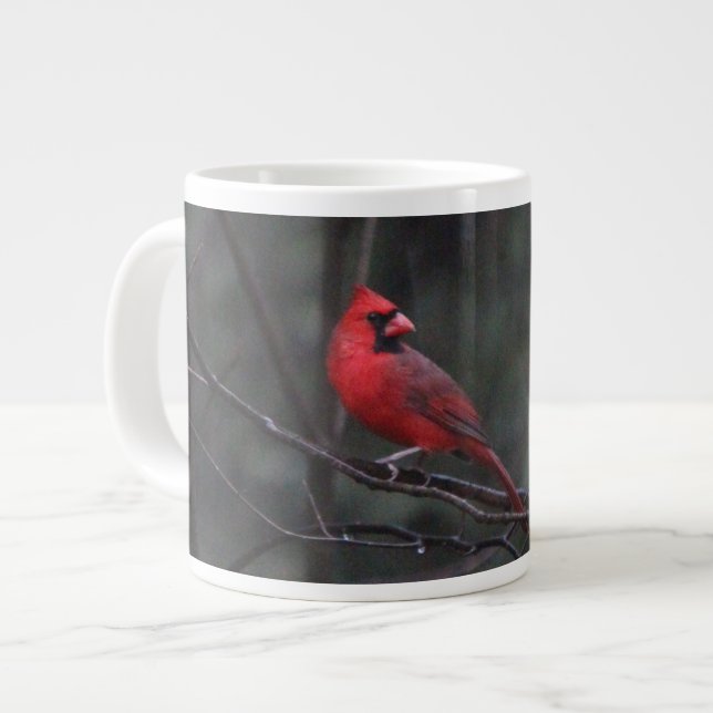 Männlicher Kardinal Jumbo-Tasse (Vorderseite Links)