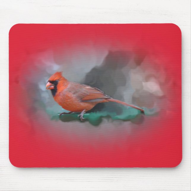 Männlicher Kardinal Songbird Mousepad (Vorne)