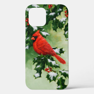 Männlicher Kardinalvogel und Stechpalmenzweig Case-Mate iPhone Hülle