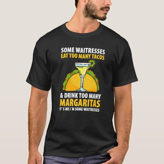 Männlicher Kellner Servierer Arbeit in der Gastron T-Shirt (Vorderseite)
