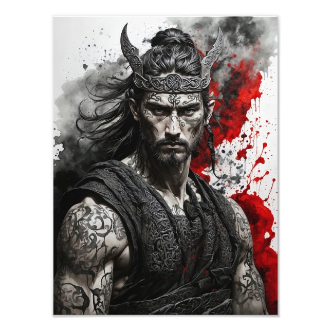 Männlicher Keltischer Warrior A Fotodruck (Vorne)