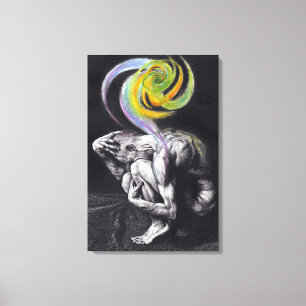 Männlicher Körper Farbige Seele Dunkle Surrealisti Leinwanddruck