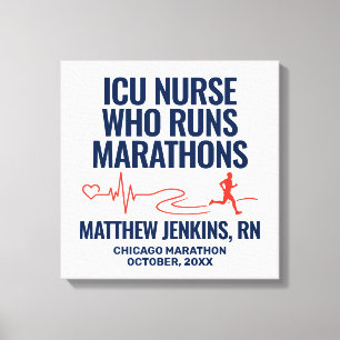 Männlicher Krankenpfleger-Marathon-Kunst ICU RN Lä Leinwanddruck