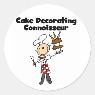Männlicher Kuchen-Dekorations-Kenner Runder Aufkleber