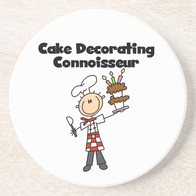 Männlicher Kuchen-Dekorations-Kenner Untersetzer (Vorne)