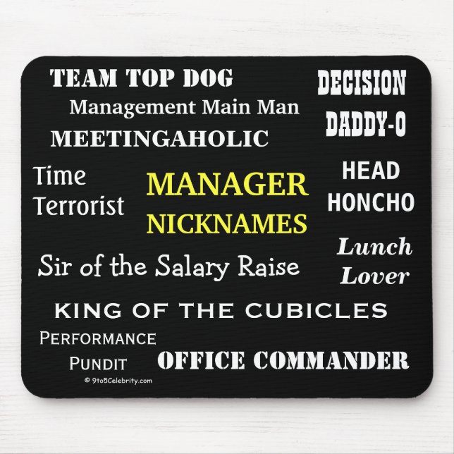 MÄNNLICHER MANAGER lustige Spitznamen u. Mousepad (Vorne)
