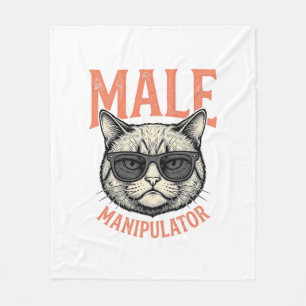 Männlicher Manipulator Lustige Katzen-Sonnenbrille Fleecedecke