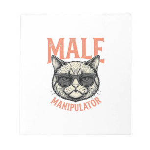 Männlicher Manipulator Lustige Katzen-Sonnenbrille Notizblock