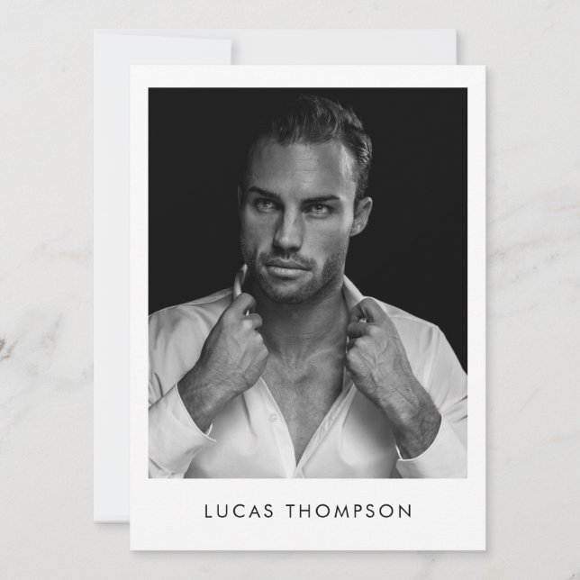 Männlicher Modellierungspartner Comp Card 5 Foto Q Einladung (Vorderseite)