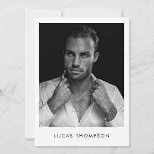 Männlicher Modellierungspartner Comp Card 5 Foto Q Einladung