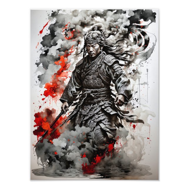 Männlicher Mongol Warrior A Fotodruck (Vorne)