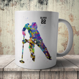 Männlicher Ringette-Spieler Kaffeetasse