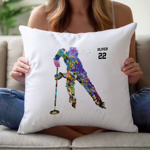 Männlicher Ringette-Spieler Kissen