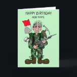 Männlicher Soldat Karte<br><div class="desc">Ich bin Künstlerin in Norfolk, Großbritannien. Ich arbeite in meinem umgewandelten Schuhstudio, um Kunstwerke für Grußkarten zu erstellen. Ich habe auch Kunstwerke von Tierporträts und Landschaftsszenen in verschiedenen Kunstformen in Auftrag gegeben. Als Hobby mache ich gerne Cartoon-Karikaturen für Grußkarten-Kunstwerke. Ich mache eine grobe Skizze, während ich fernsehe oder mich einfach...</div>