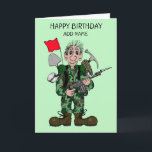 Männlicher Soldat Karte<br><div class="desc">Ich bin Künstlerin in Norfolk, Großbritannien. Ich arbeite in meinem umgewandelten Schuhstudio, um Kunstwerke für Grußkarten zu erstellen. Ich habe auch Kunstwerke von Tierporträts und Landschaftsszenen in verschiedenen Kunstformen in Auftrag gegeben. Als Hobby mache ich gerne Cartoon-Karikaturen für Grußkarten-Kunstwerke. Ich mache eine grobe Skizze, während ich fernsehe oder mich einfach...</div>