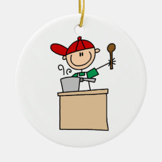 Männlicher Strichmännchen Cook Keramikornament