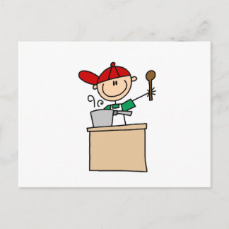 Männlicher Strichmännchen Cook Postkarte