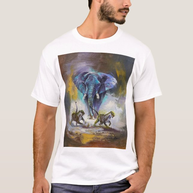 Männlicher T - Shirt mit Tierdesign (Vorderseite)