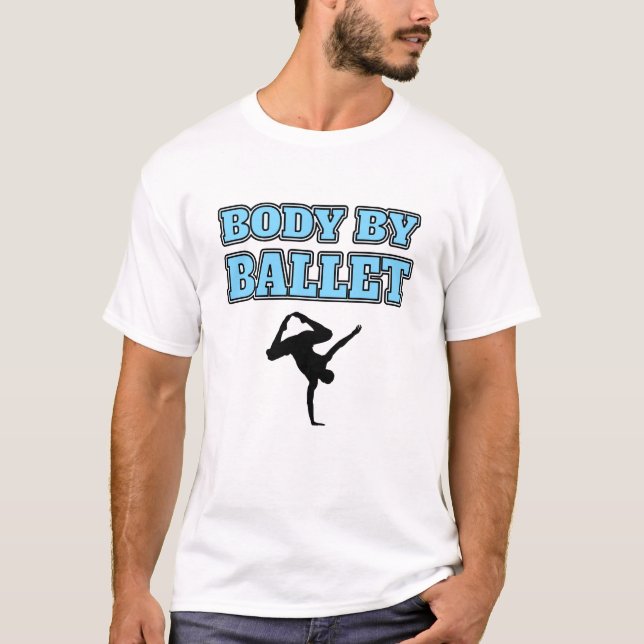 Männlicher Tänzer-Körper durch Ballett T-Shirt (Vorderseite)