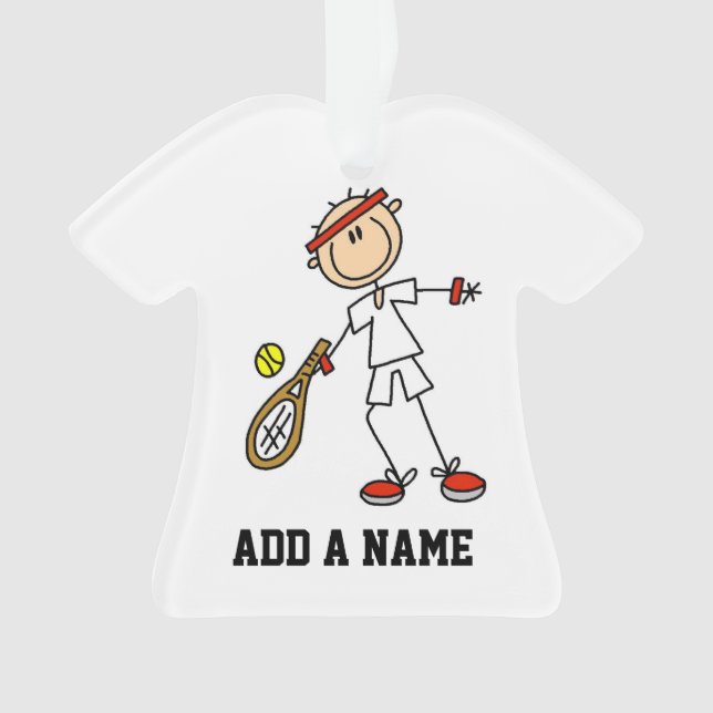 Männlicher Tennis-Spieler Ornament (Vorderseite)