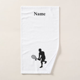 Männlicher Tennisspieler Silhouette Handtuch
