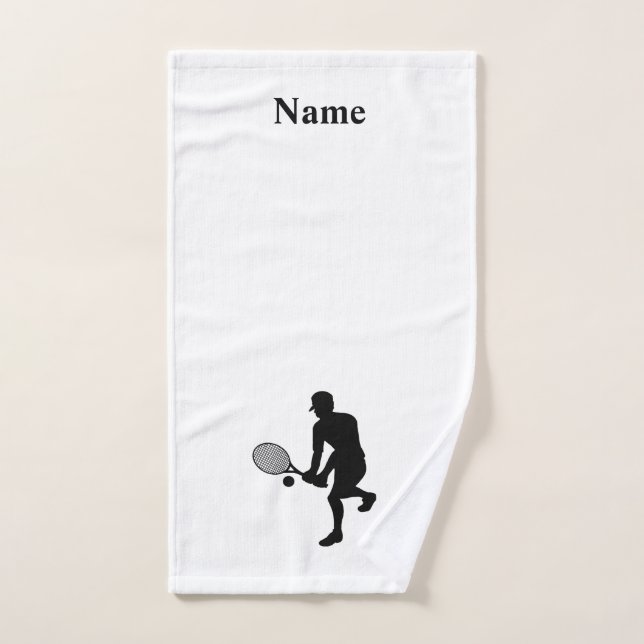 Männlicher Tennisspieler Silhouette Handtuch (Handtuch)