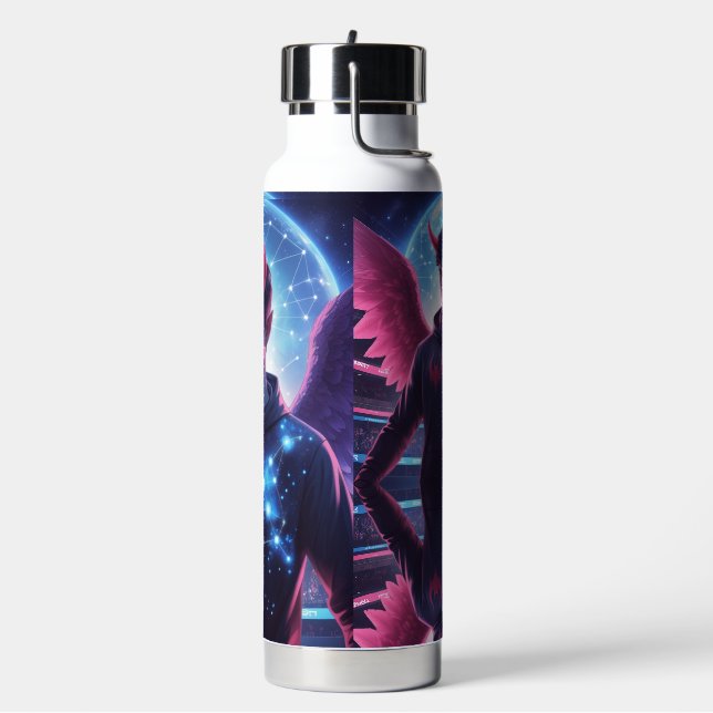 Männlicher Teufelsengel Trinkflasche (Links)