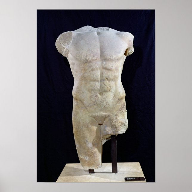 Männlicher Torso von Miletus, c.480 v. Chr. Poster (Vorne)